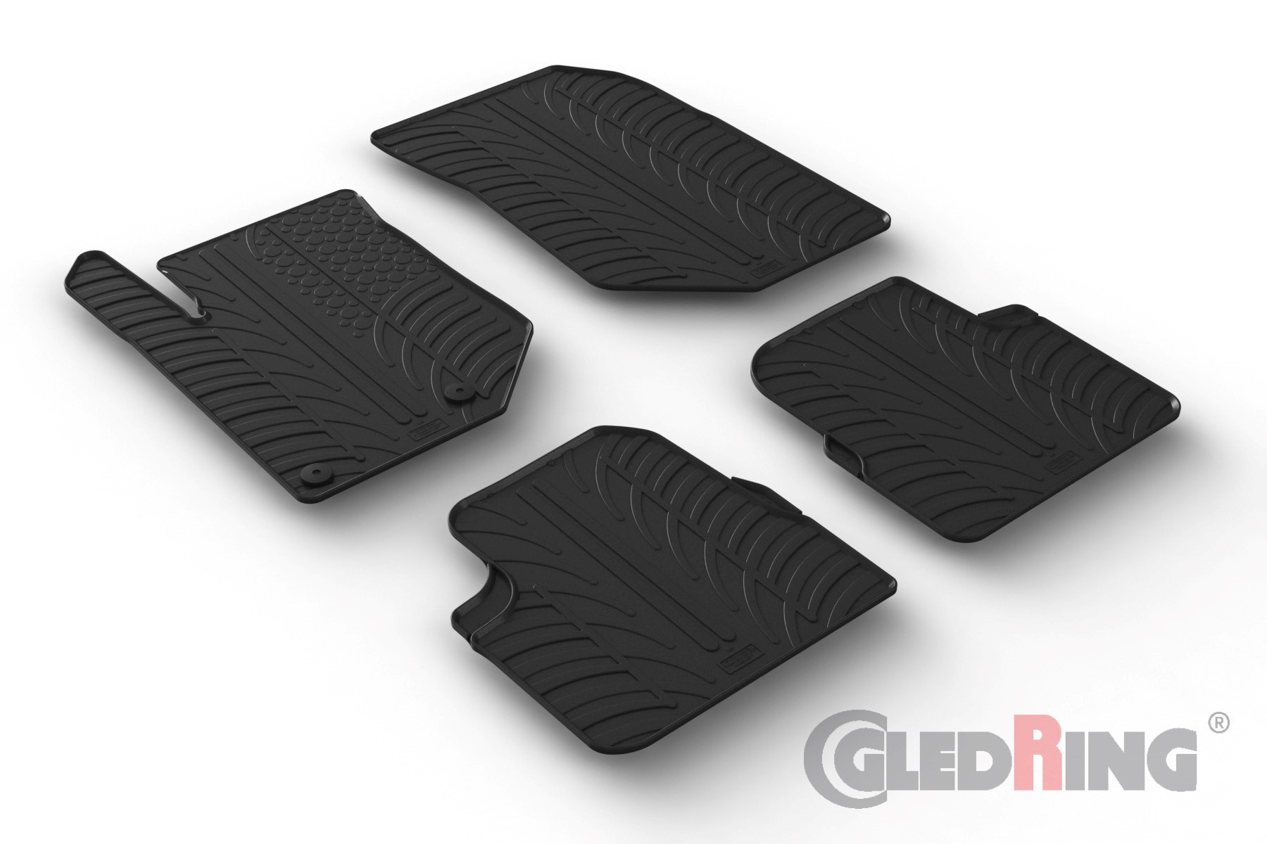 Original Gledring Passform Fußmatten Gummimatten 4 Tlg.+Fixing - Peugeot 2008 01.2020->